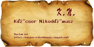 Kácsor Nikodémusz névjegykártya
